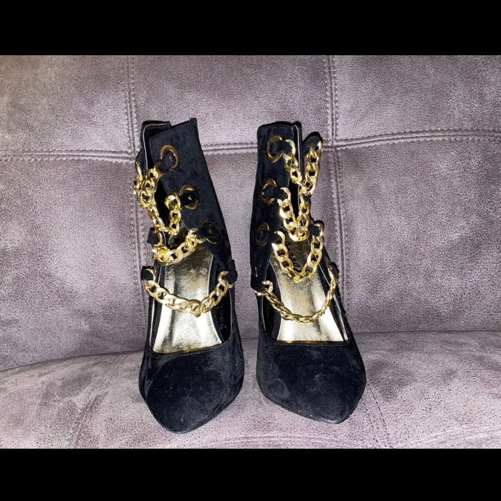 Black Chain Heels/Booties
